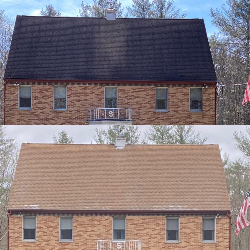 Dirty Black Shingles restored before and after