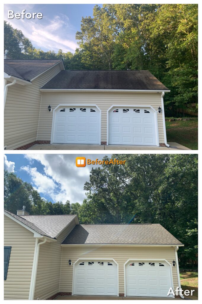 2 Car Garage Roof Cleaned