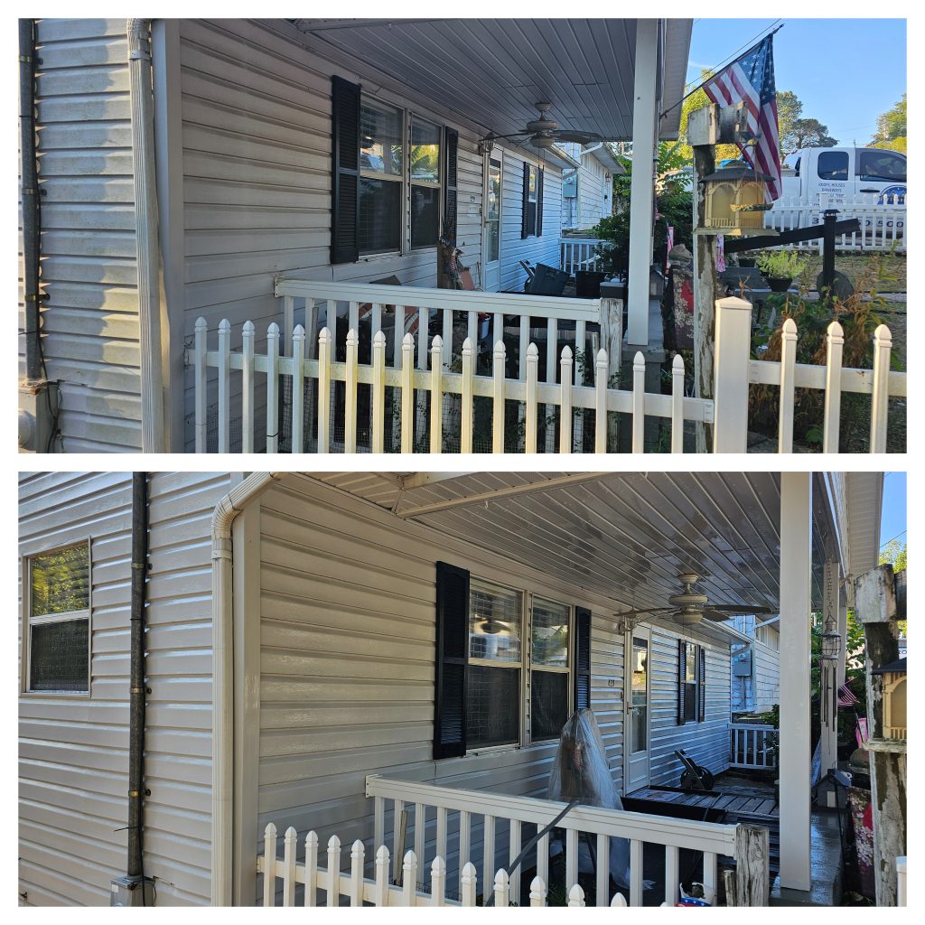 white vinyl porch